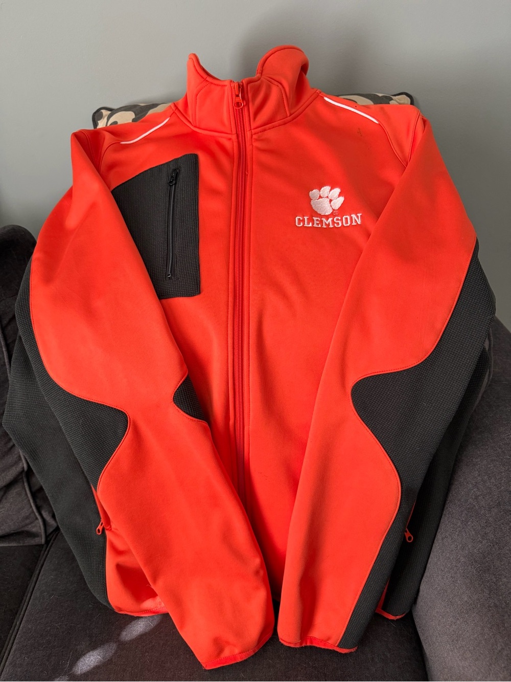 Orange and Black Performance Full-Zip Jacket